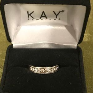 Size 7 1.5 karat white gold wedding band.